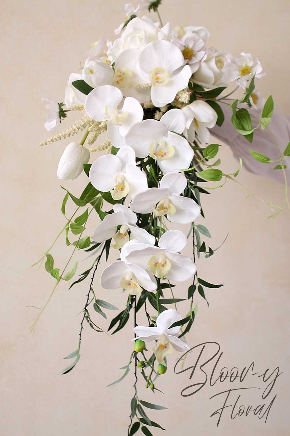White Orchid Cascade Bridal Bouquet