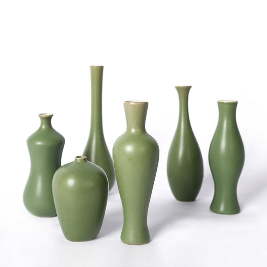 Green Chinese Ceramic Bud Vase