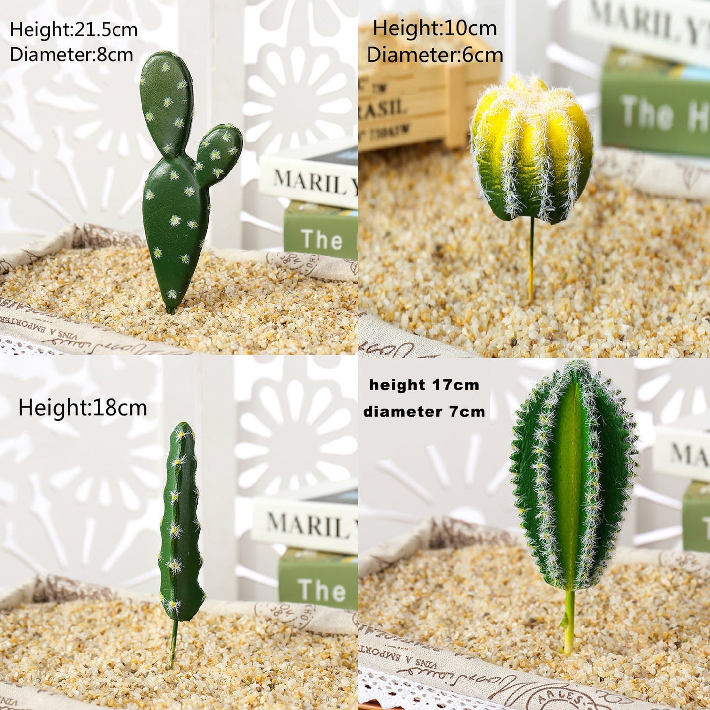 Small Artificial Cactus Picks Set of 4