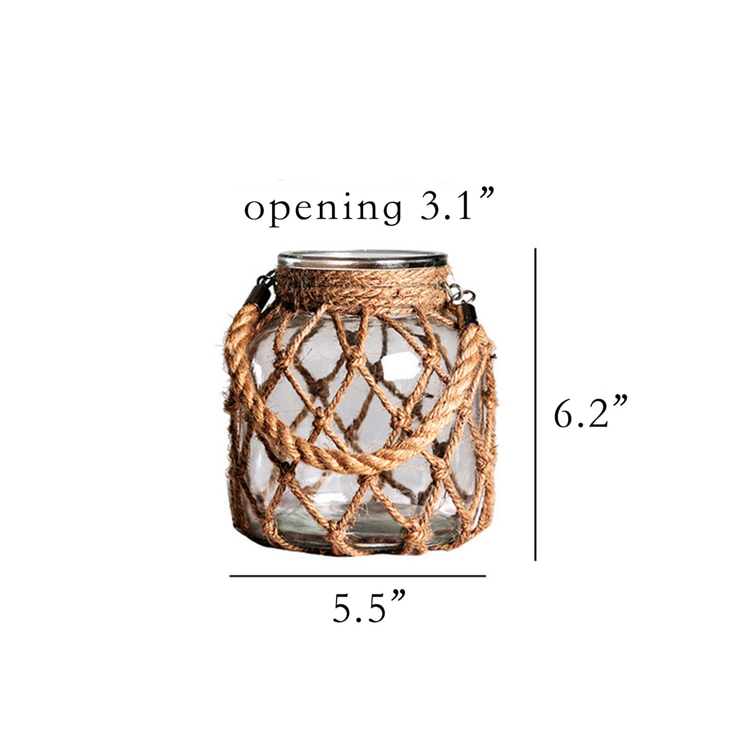 Glass Bottle with Braided Rope