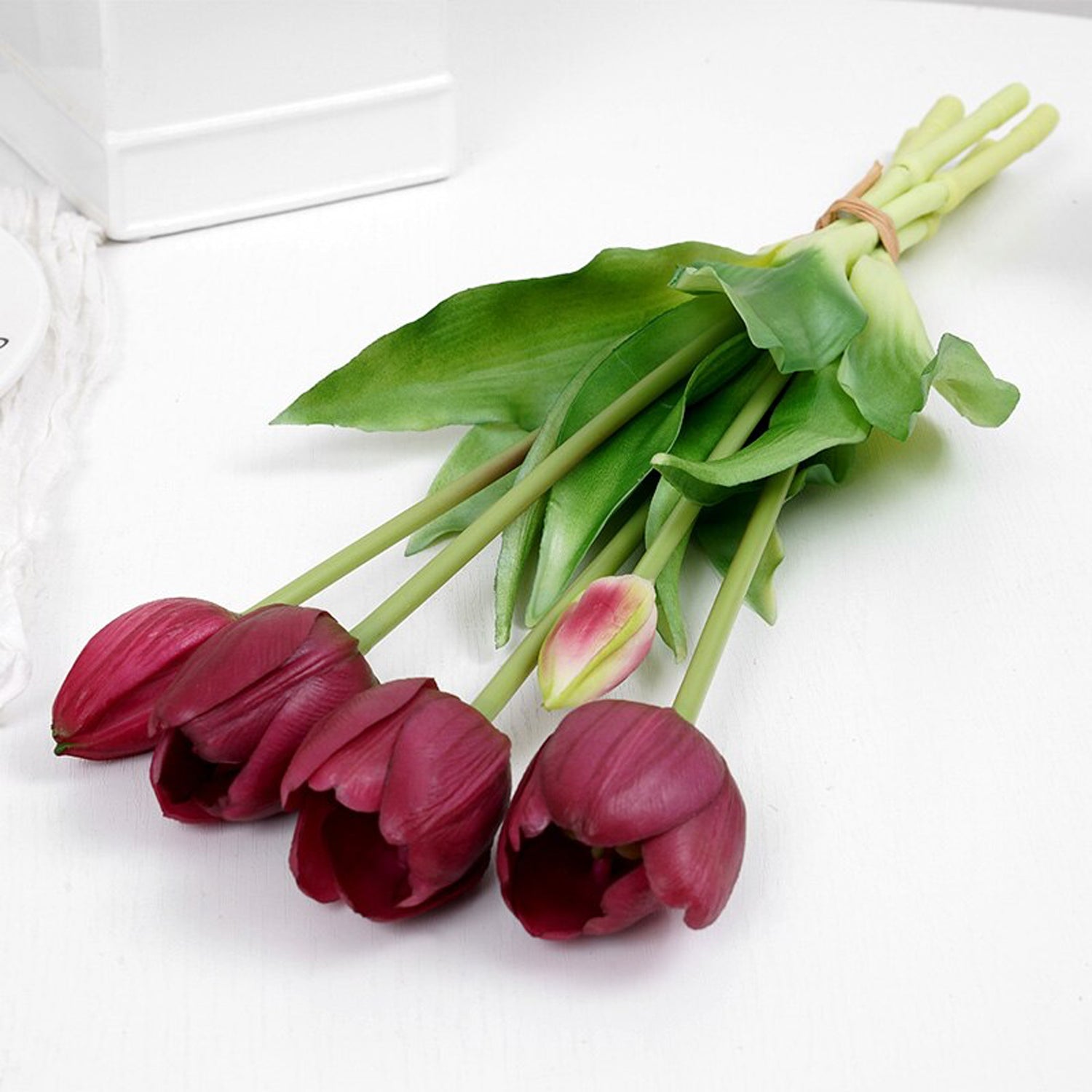 Real Touch Latex Artificial fake faux Tulips spring home decor bouquet flower arrangements