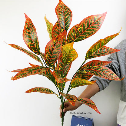 Artificial Croton Branch 29.5" | 4 Colors