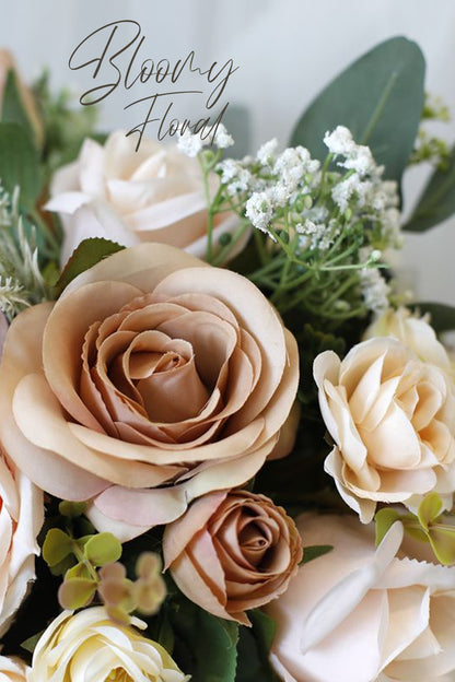 Rose Bouquet in Mocha & Cream