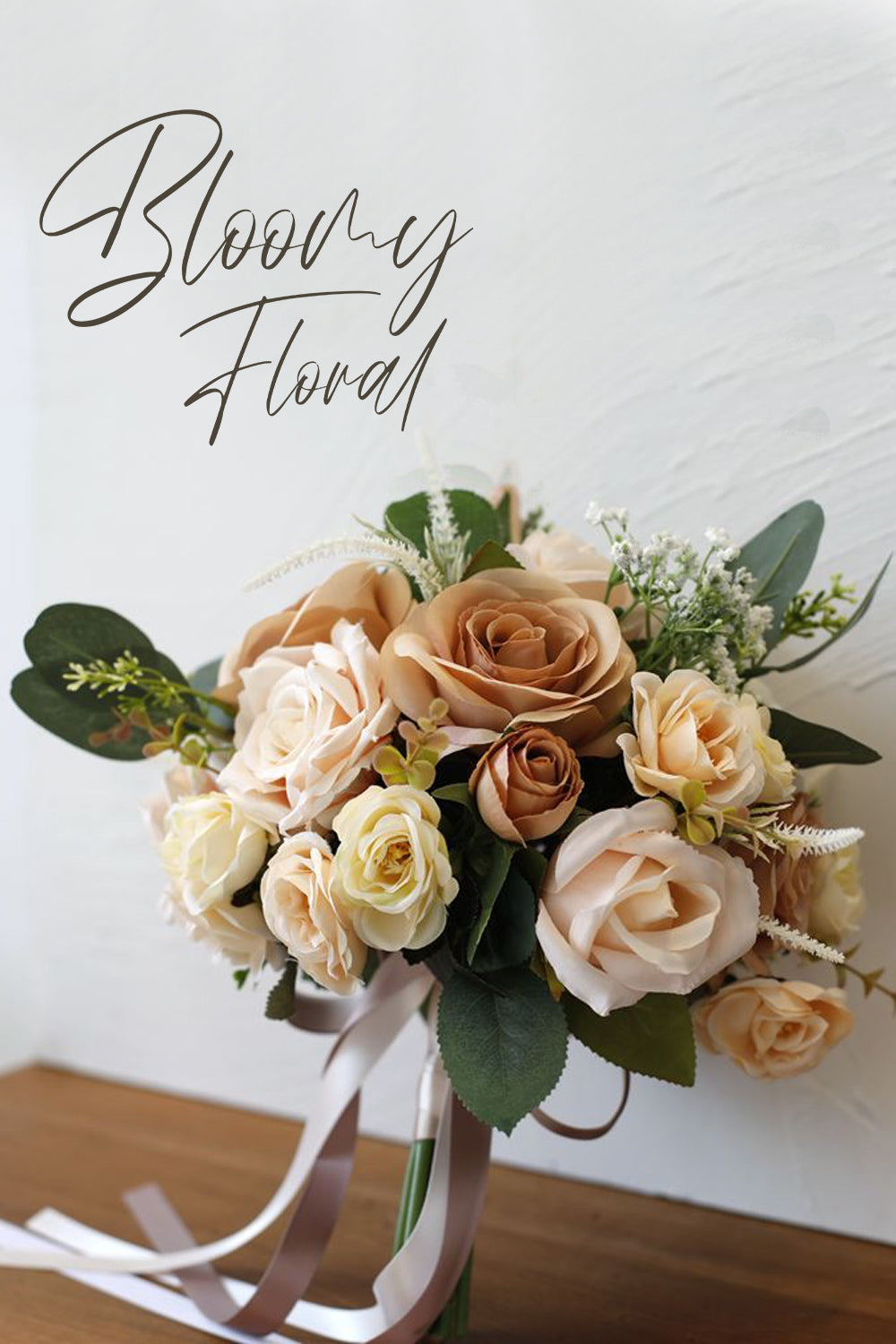 Rose Bouquet in Mocha & Cream