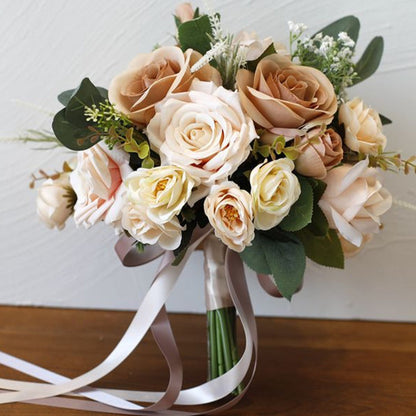 Rose Bouquet in Mocha & Cream