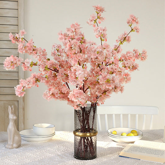 faux silk cherry blossom branches artificial real touch peach blossom sakura plum blossom flower stems fake flowers bedroom decor