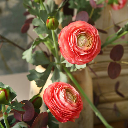 5 Stems Faux Ranunculus 20.4" | 4 Colors