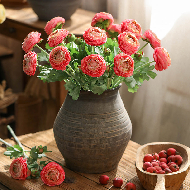 5 Stems Faux Ranunculus 20.4" | 4 Colors