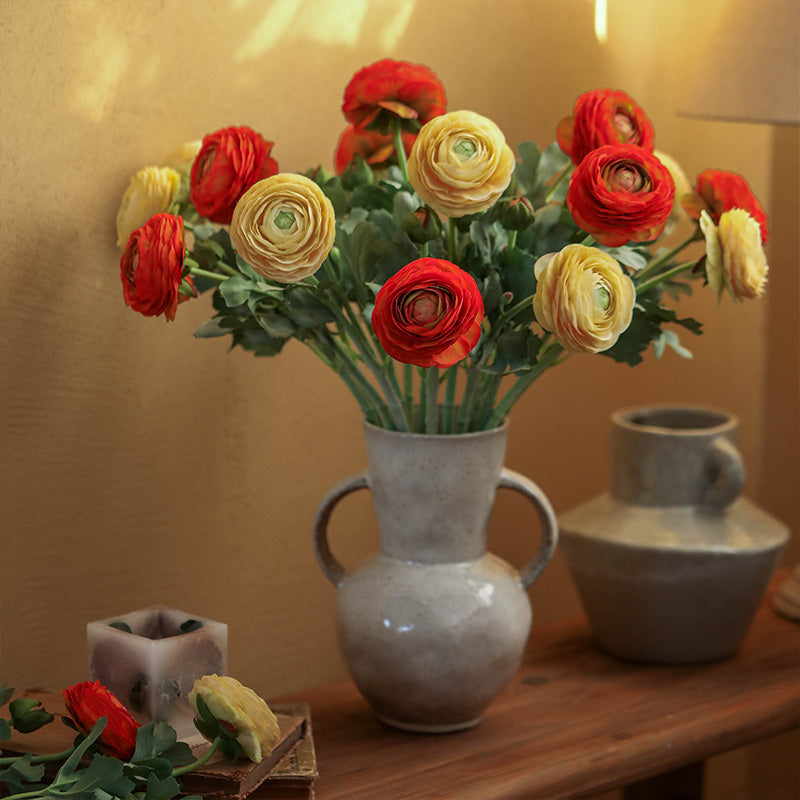 5 Stems Faux Ranunculus 20.4" | 4 Colors