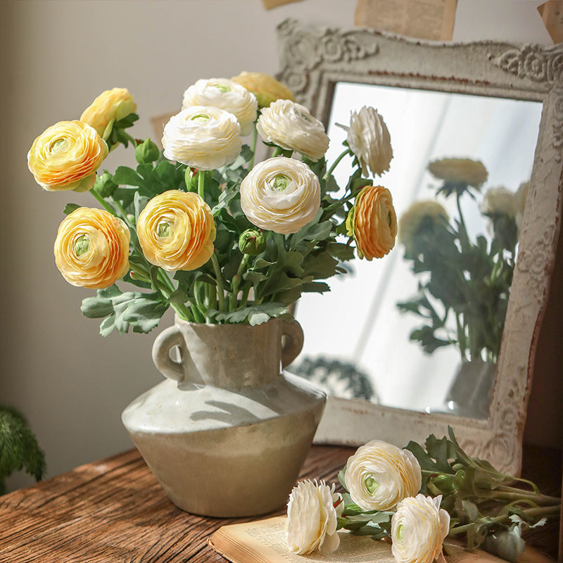 5 Stems Faux Ranunculus 20.4" | 4 Colors