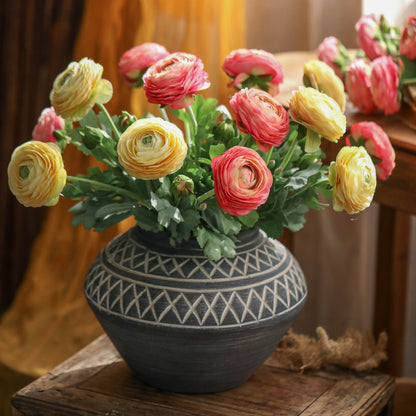 5 Stems Faux Ranunculus 20.4" | 4 Colors