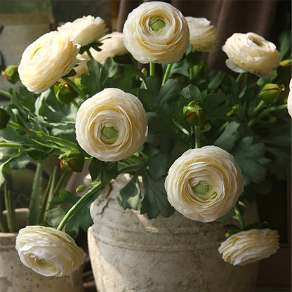 5 Stems Faux Ranunculus 20.4" | 4 Colors