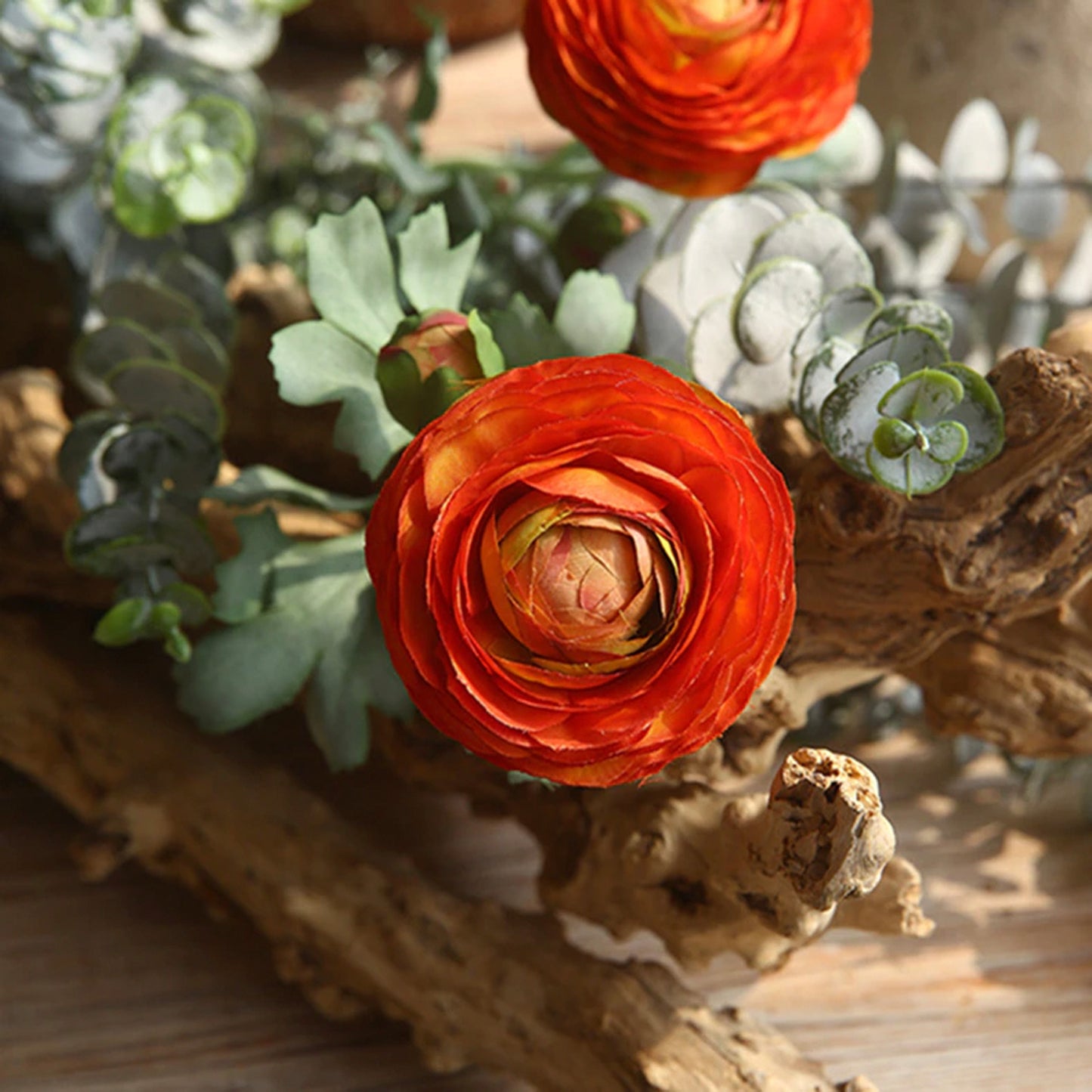 5 Stems Faux Ranunculus 20.4" | 4 Colors