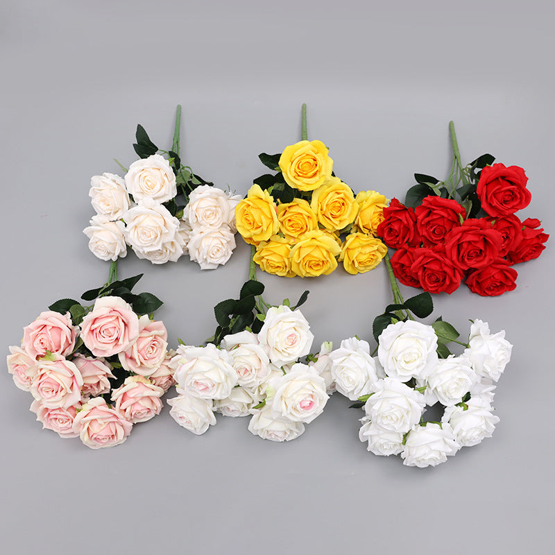 17.3" Real Touch Fake Rose Bouquet | 6 Colors