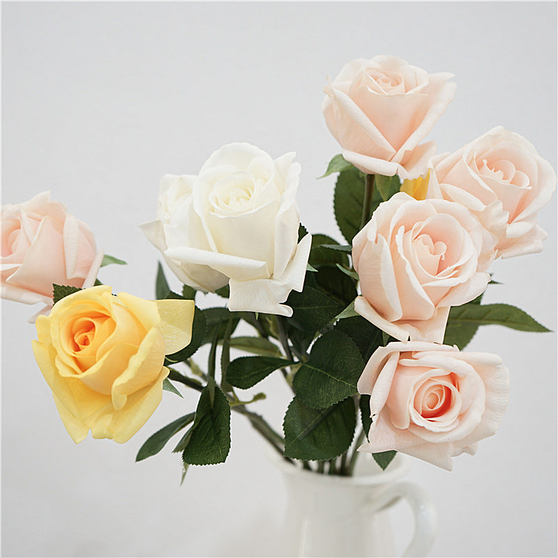 5 Stems Velvet Rose Bud 21.6" | 7 Colors