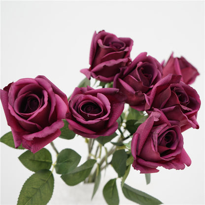 5 Stems Velvet Rose Bud 21.6" | 7 Colors