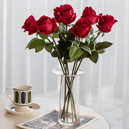 5 Stems Velvet Rose Bud 21.6" | 7 Colors