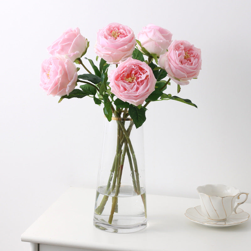 6 Stems Real Touch David Austin Rose 17.7" | 6 Colors