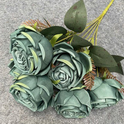 17.7" Real Touch Faux Rose Bouquet | 7 Colors