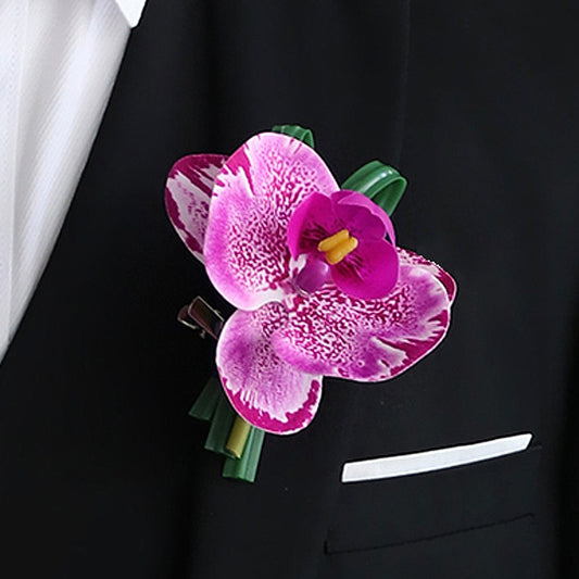 Orchid Boutonnieres in Fuchsia