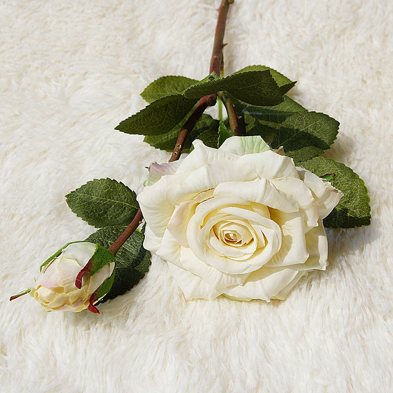 18.8“ Artificial Rose Branch | 4 Colors