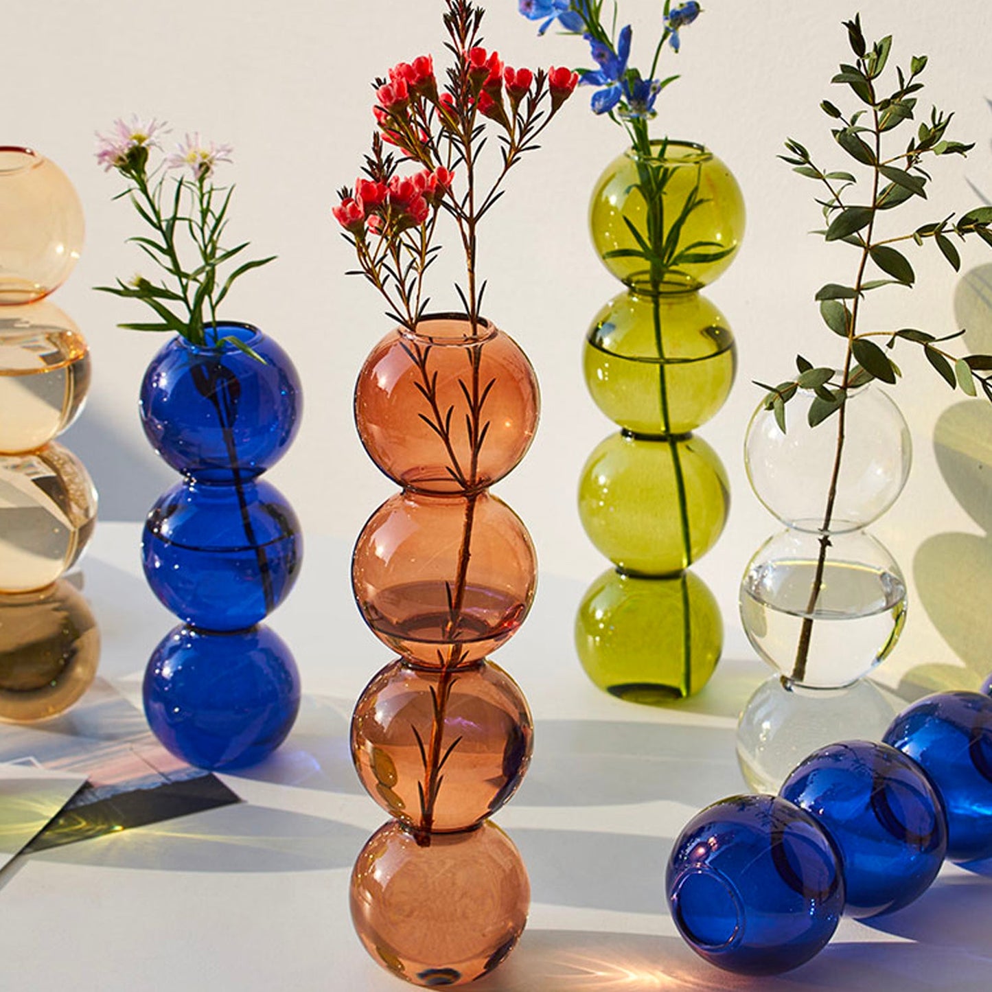 Stacked-Globes Glass Vase