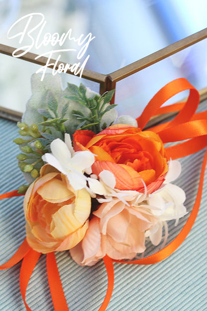 orange flowers corsage wristlet for fall wedding wrist corsage homecoming corsage wrist corsage bracelets corsage for prom homecoming corsage flower prom flower homecoming stuff coursage