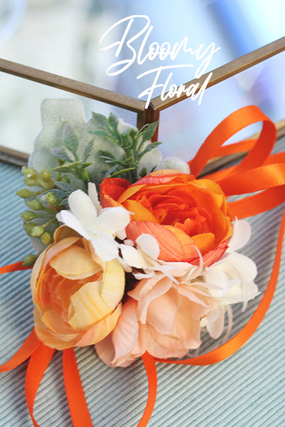 orange flowers corsage wristlet for fall wedding wrist corsage homecoming corsage wrist corsage bracelets corsage for prom homecoming corsage flower prom flower homecoming stuff coursage