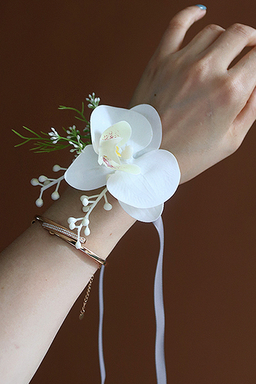 Orchid Wrist Corsage in Pure White