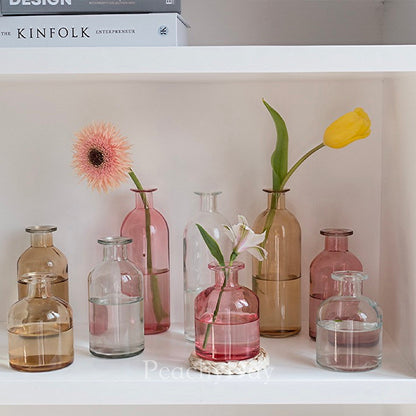 Pink Glass Bottle Vase