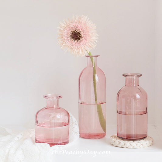 Pink Glass Bottle Vase