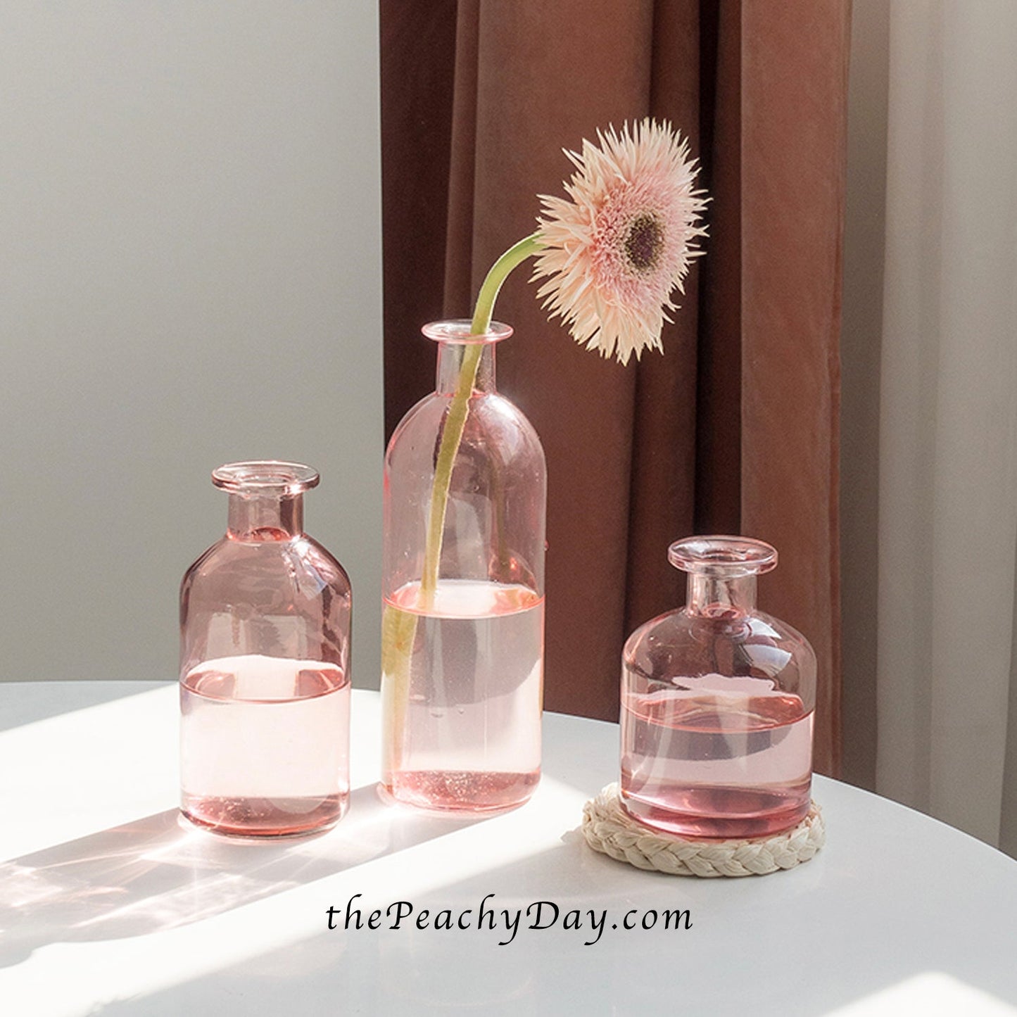 Pink Glass Bottle Vase