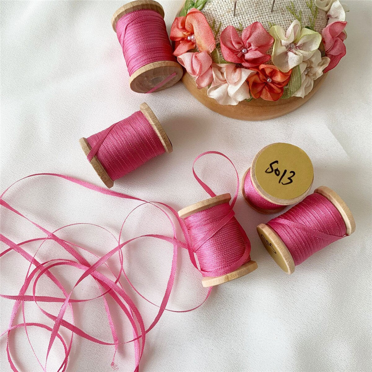 21.8Yd Pink Ribbon Rolls | 7 Colors