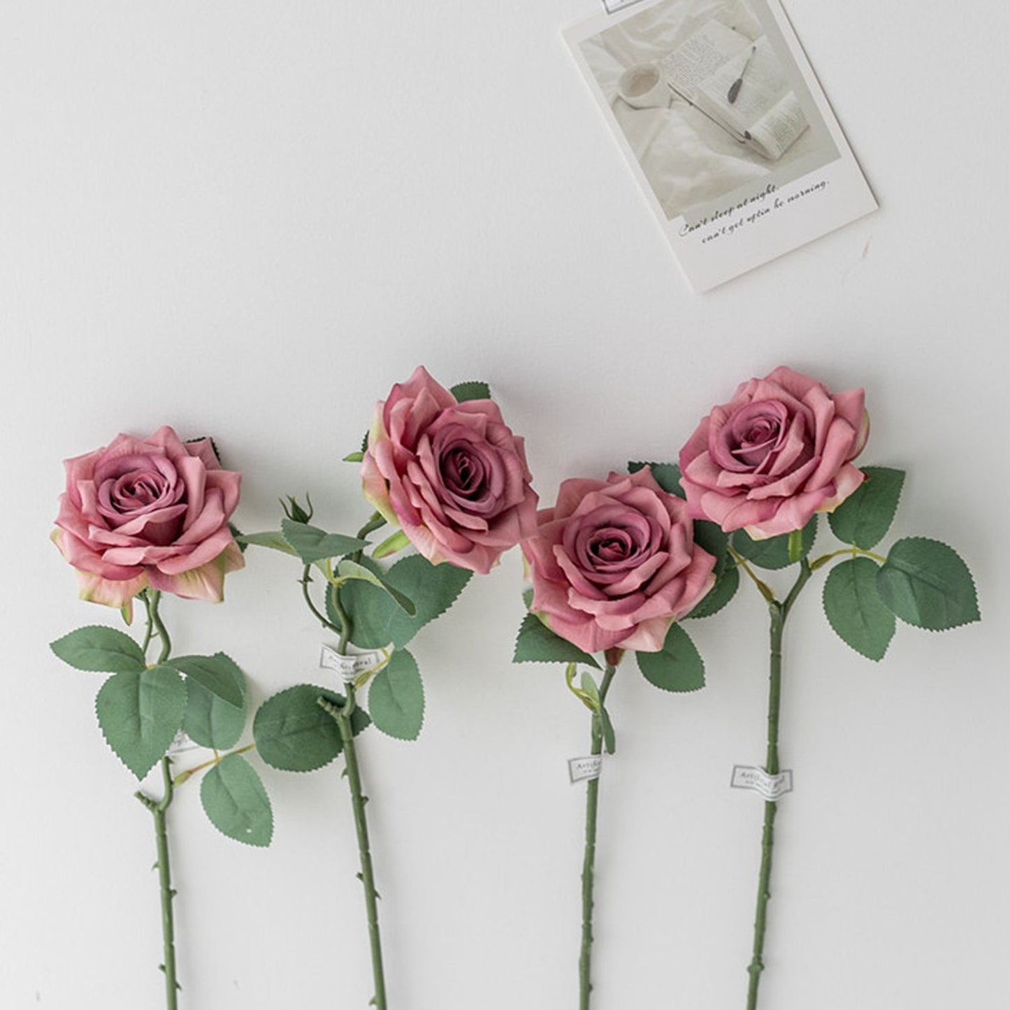 5 Stems Real Touch Fake Rose 17.7" | 7 Colors
