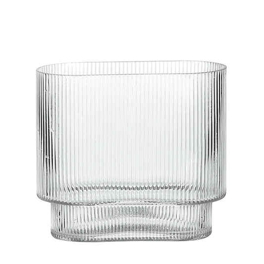 7" Ribbed Glass Vase