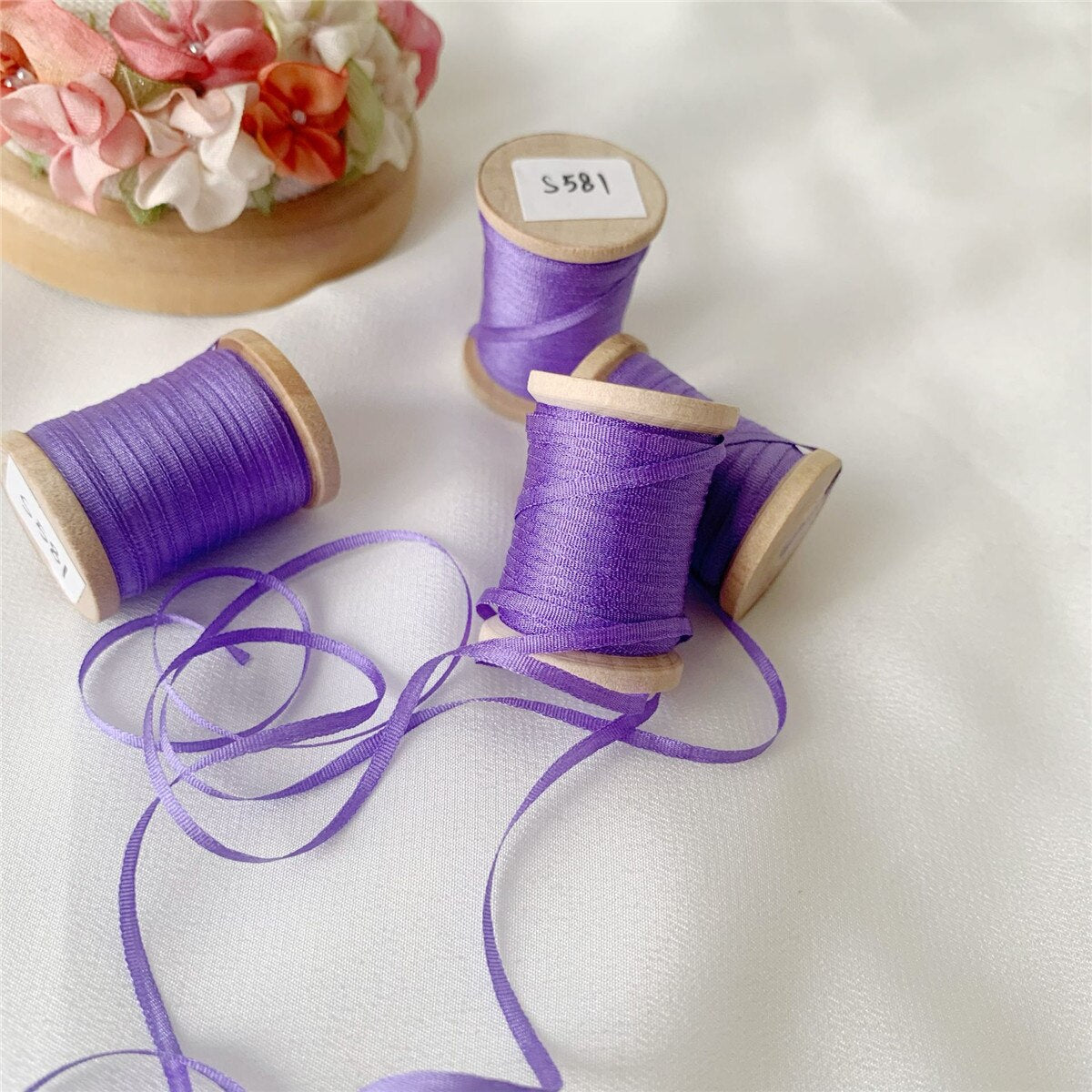 21.8Yd Purple Ribbon Rolls | 4 Colors