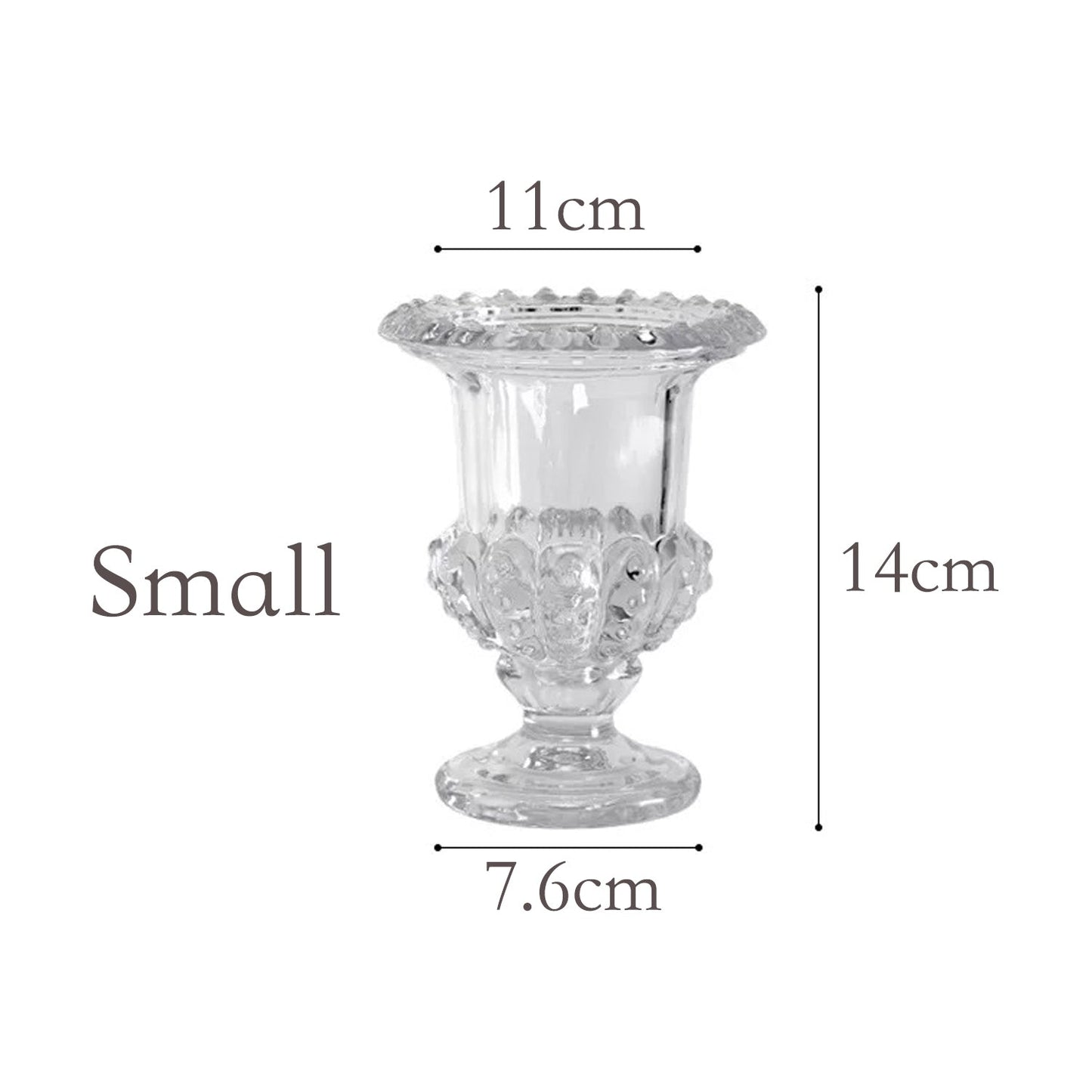 Vintage Pedestal Clear Glass Urn Vase