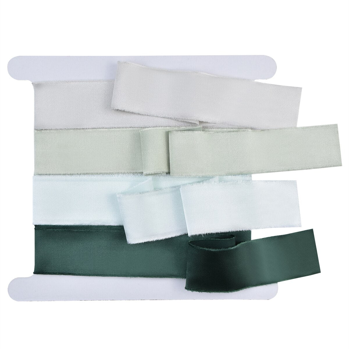 1.6Yd Silk-Like Satin Frayed Ribbons Set | 5 Ombre Colors