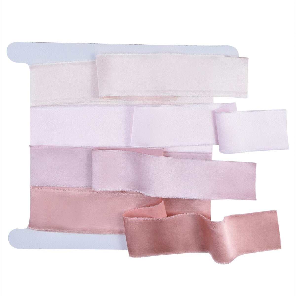 1.6Yd Silk-Like Satin Frayed Ribbons Set | 5 Ombre Colors