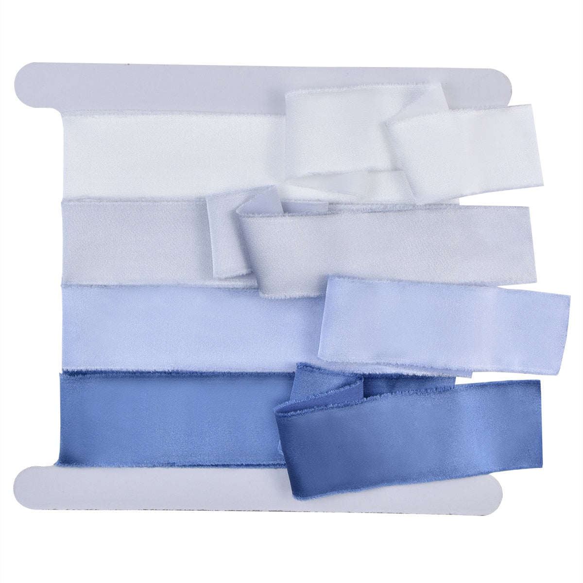 1.6Yd Silk-Like Satin Frayed Ribbons Set | 5 Ombre Colors