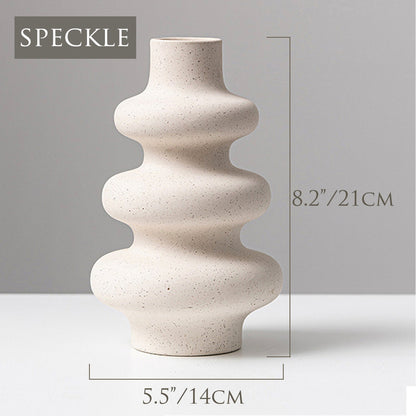 8.3" Ceramic Geometric Vase