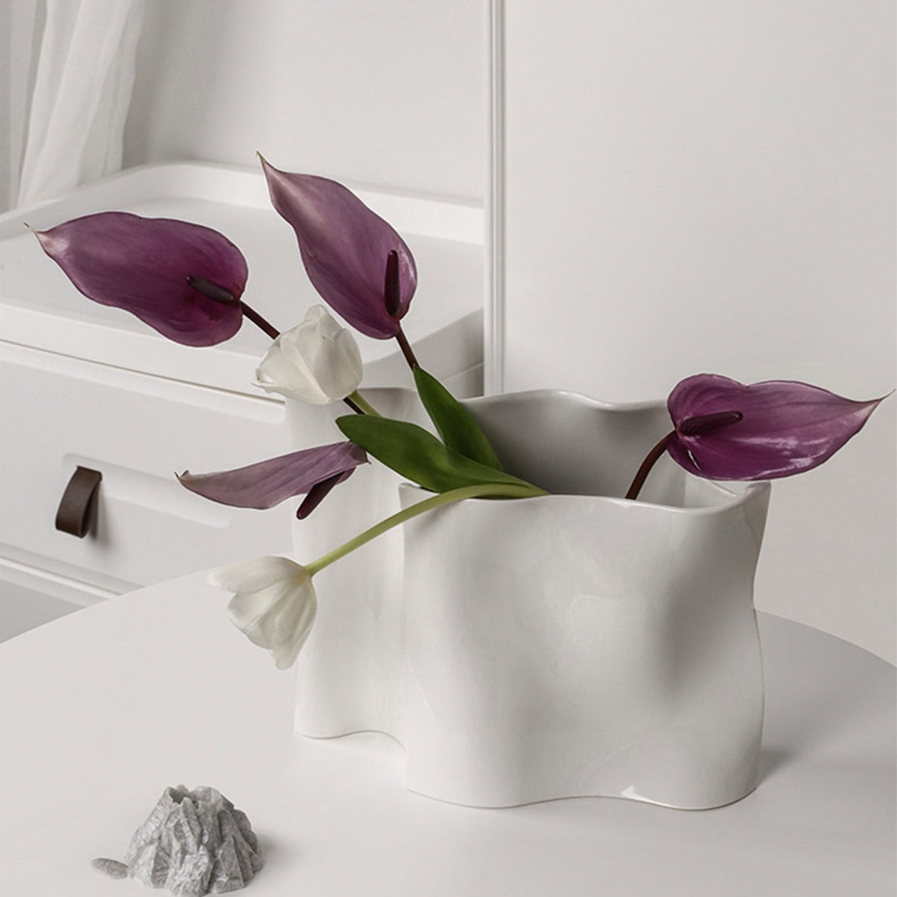 Contemporary White Ceramic Vase