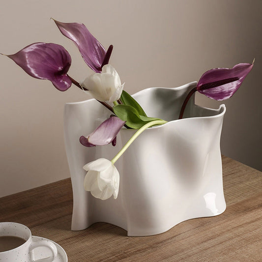 Contemporary White Ceramic Vase