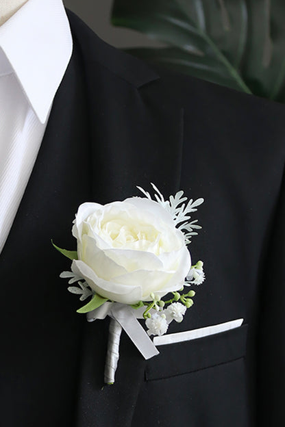 Boutonnieres in Silvery White