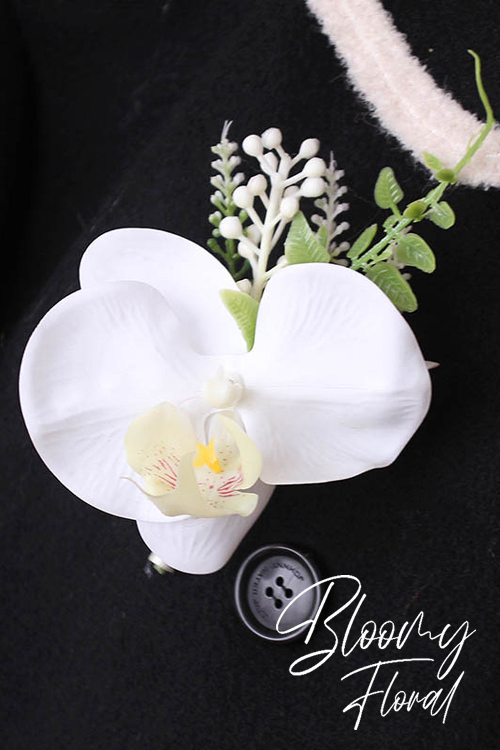 Orchid Boutonniere in White