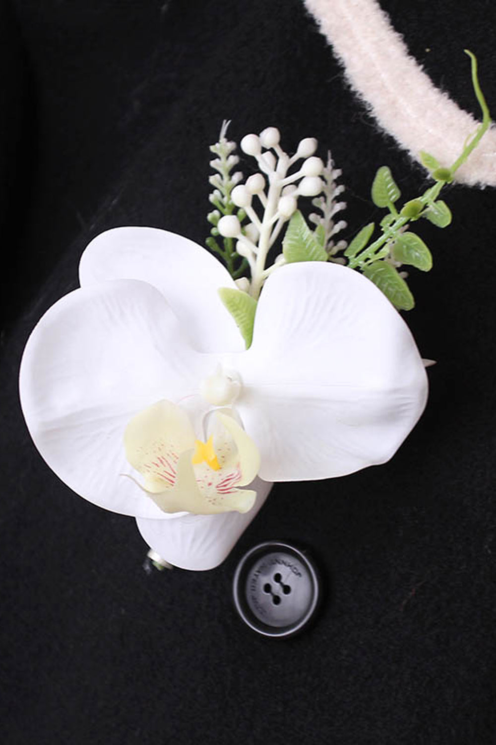 Orchid Boutonniere in White