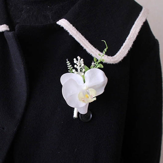 Orchid Boutonniere in White