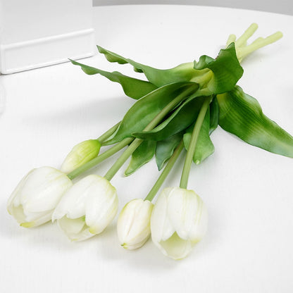 Real Touch Latex Artificial fake faux Tulips spring home decor bouquet flower arrangements