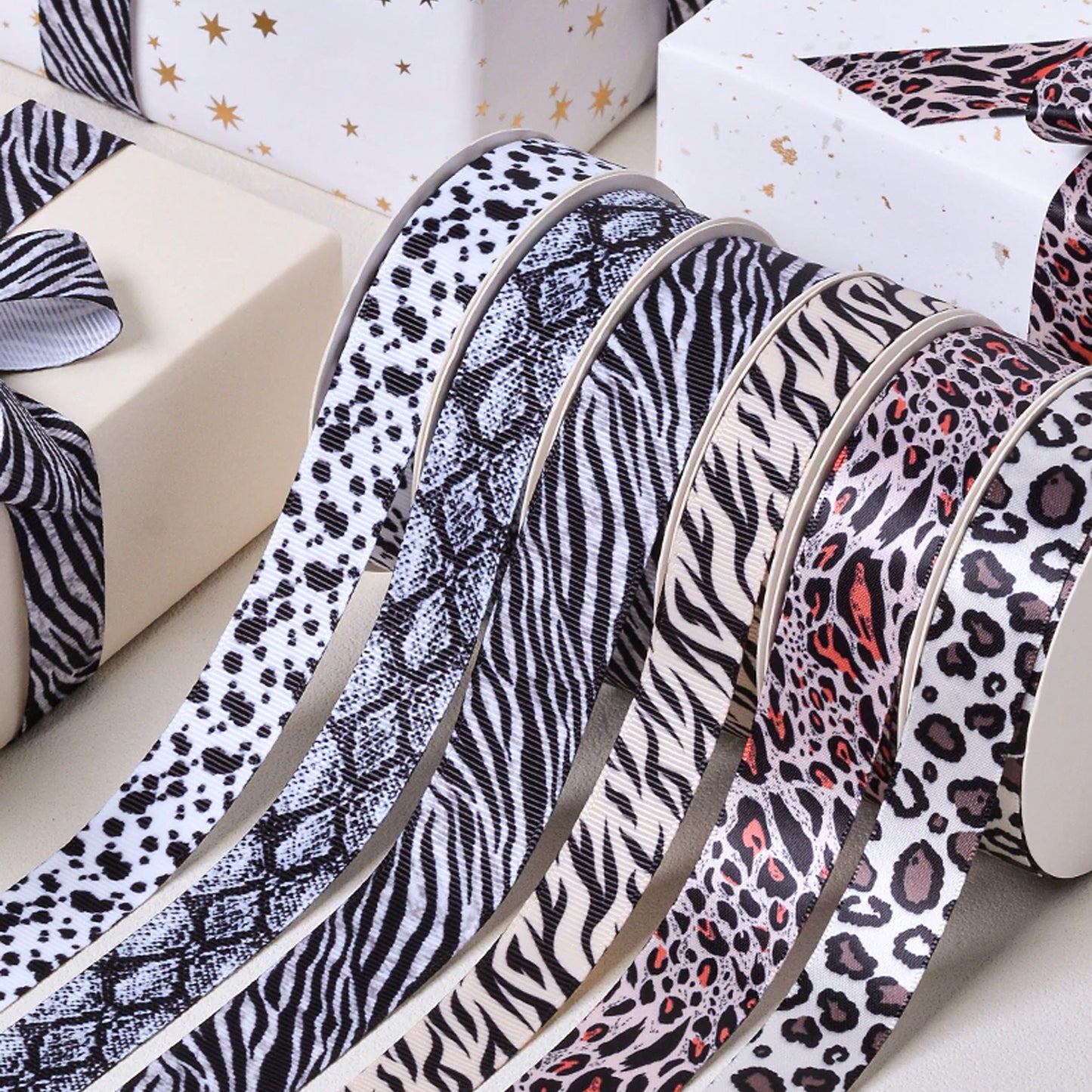 10Yd Zebra Leopard Print Ribbon | 6 Colors