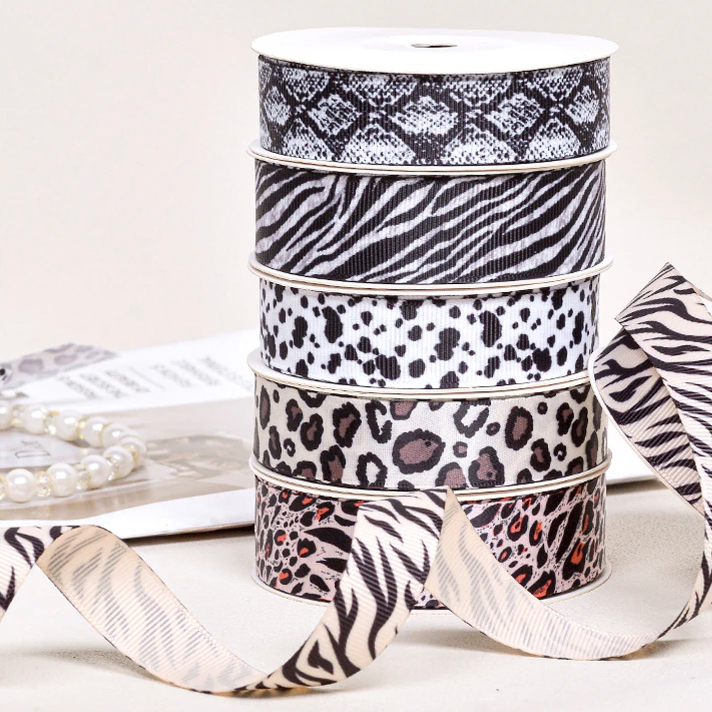 10Yd Zebra Leopard Print Ribbon | 6 Colors